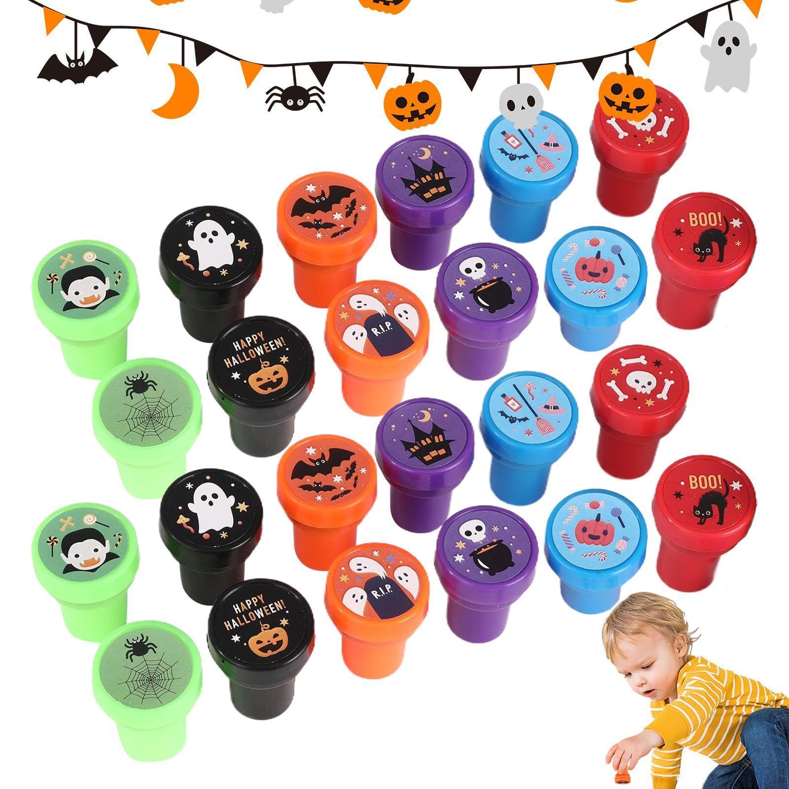 Sellos de Halloween autoentintables para evitar manchas de tinta en manualidades