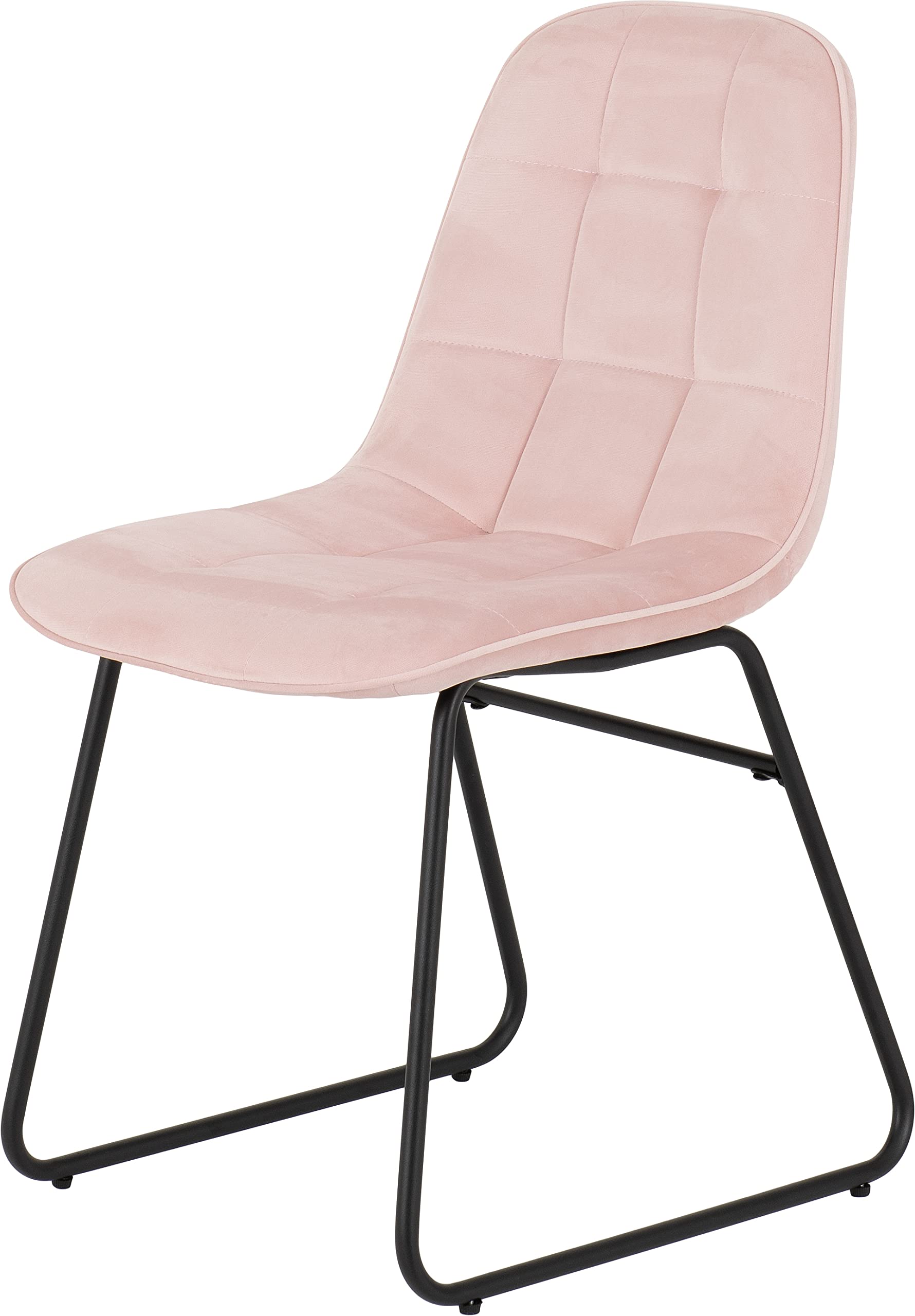 Seconique Chair, Baby Pink Velvet, W 430mm x D 540mm x H 810mm