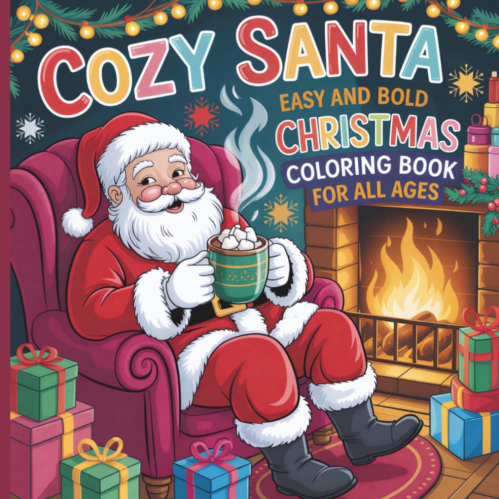 Cozy Santa: Easy & Bold Christmas Coloring Book for All Ages! (Coloring Christmas Haven Series)