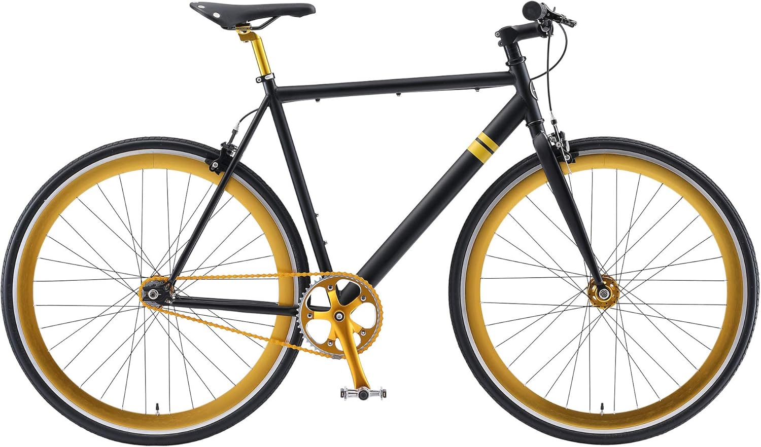Solé Bicycles Urban Commuter Single Speed Fixed Gear Bike, Black & Gold Solé Bicycles Urban Commuter Single Speed Fixed Gear Bike, Black & Gold