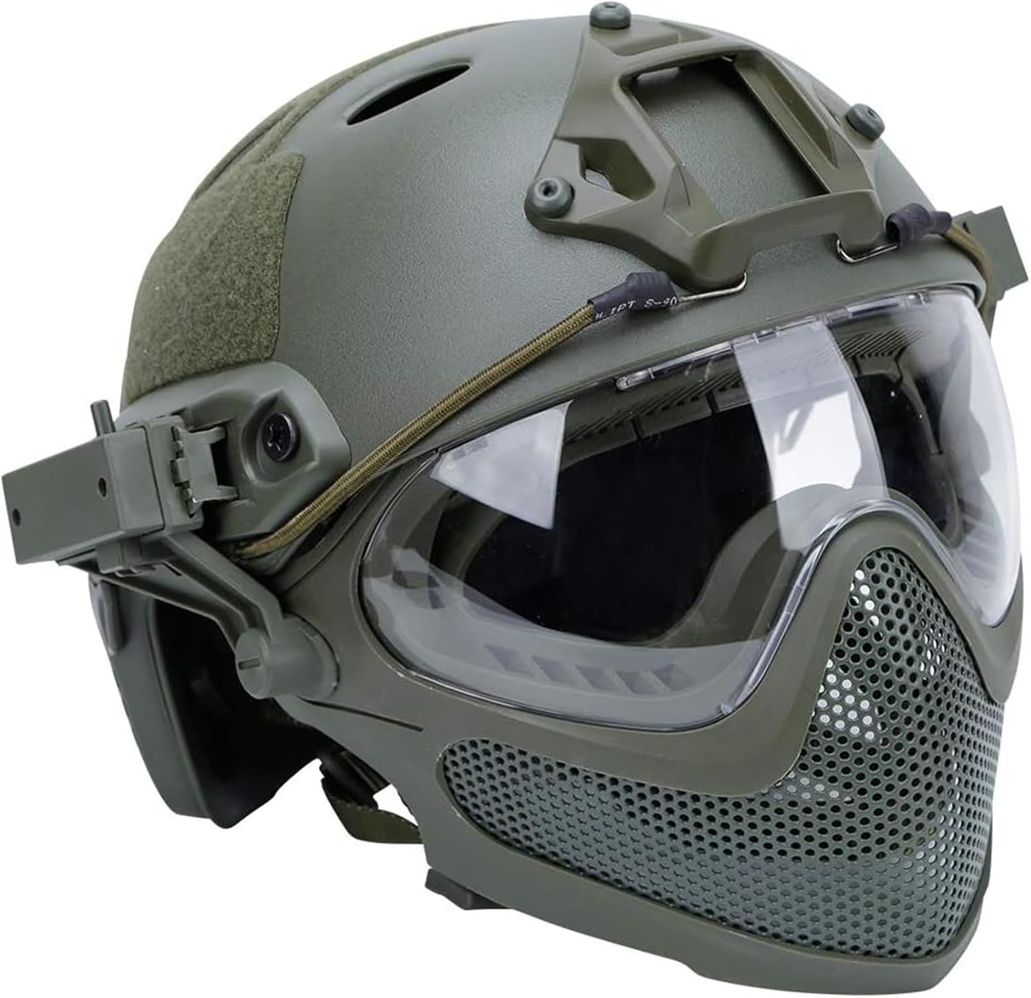 Tactical Helmet with Steel Mesh Mask, Anti Fog Airsoft Goggles, Full Face Protection, Paintball Impact Resistance Gear