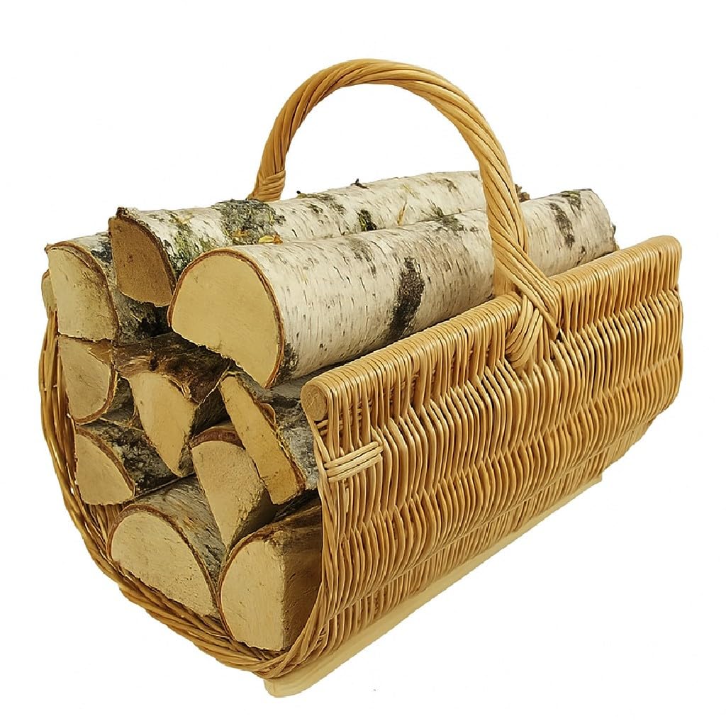 Weidenkorb Kaminholzkorb Weide Holzkorb Brennholz Korb Weidenkorb Deko Tragekorb Kaminholz Rattankorb Feuerholzkorb Brennholzkorb