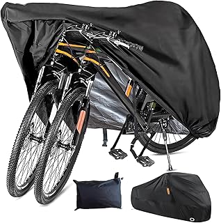 Bike Cover Outdoor Waterproof Bicycle Cover, Bike Cover for 1 or 2 Bikes, 210D Oxford Fabric with Lock Hole and Storage Ba...