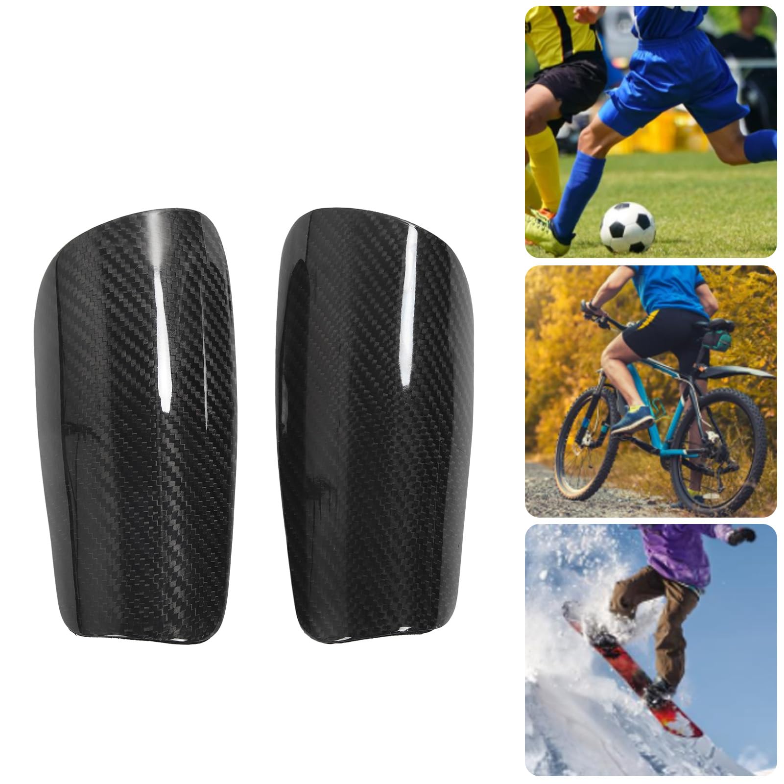 Calcio Shin Guards Fibra di carbonio Shin Antive Impact Shin con ammortizzazione per i giochi di calcio per bambini Le partite professionali includono la borsa di stoccaggio