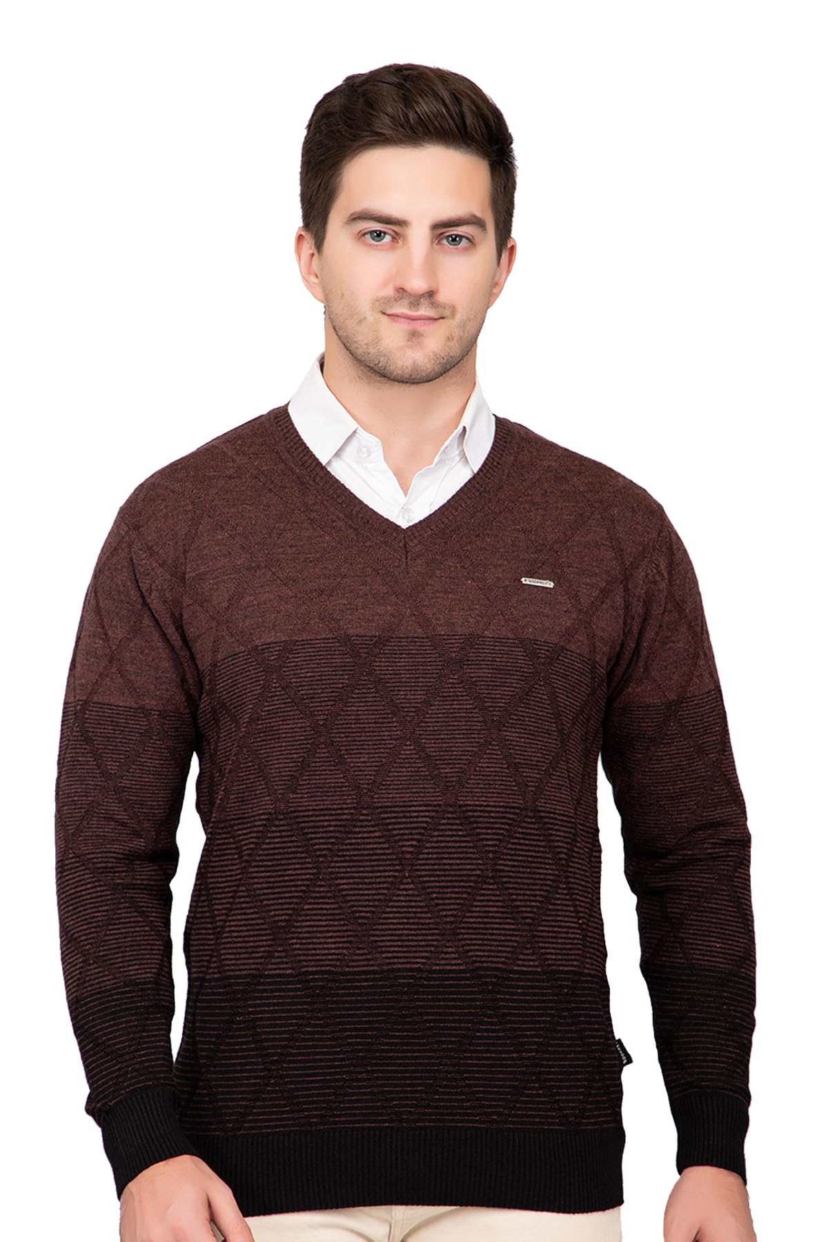Thin and Warm V Neck Pullover Woolen Sweater for Men-image-42