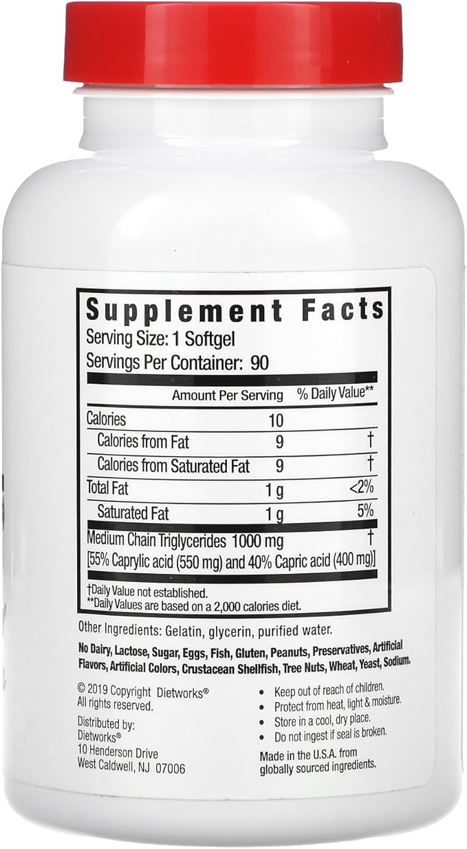 DietWorks Aceite MCT Coco 90 Unidades miniatura 2