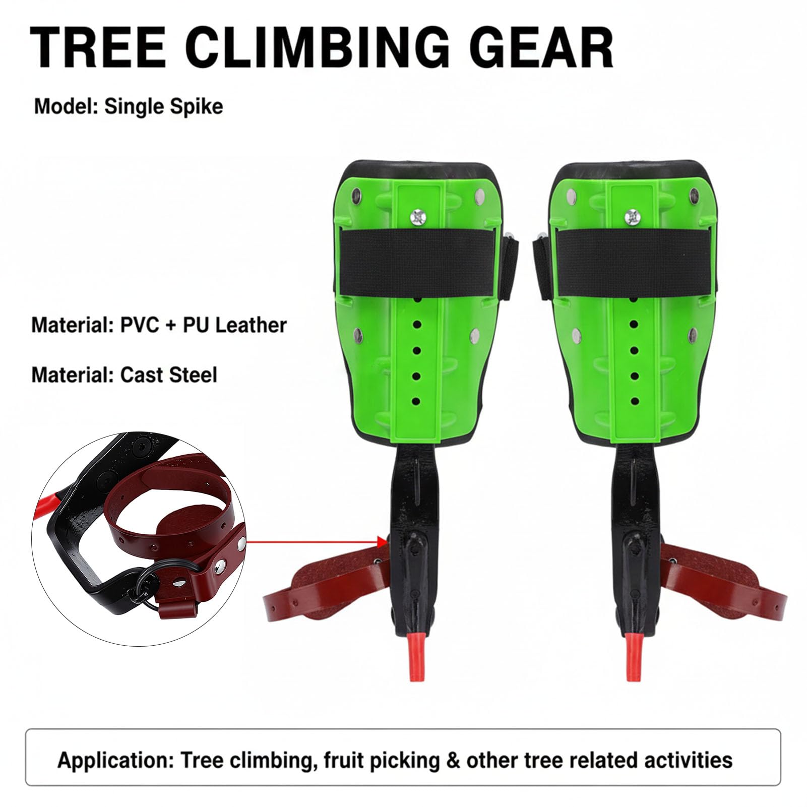 EMUKOEP Kit de Herramientas Ergonómicas para Trepar árboles, Piel de Vaca, PU, ​​para Investigación Forestal, Aventuras de Registro