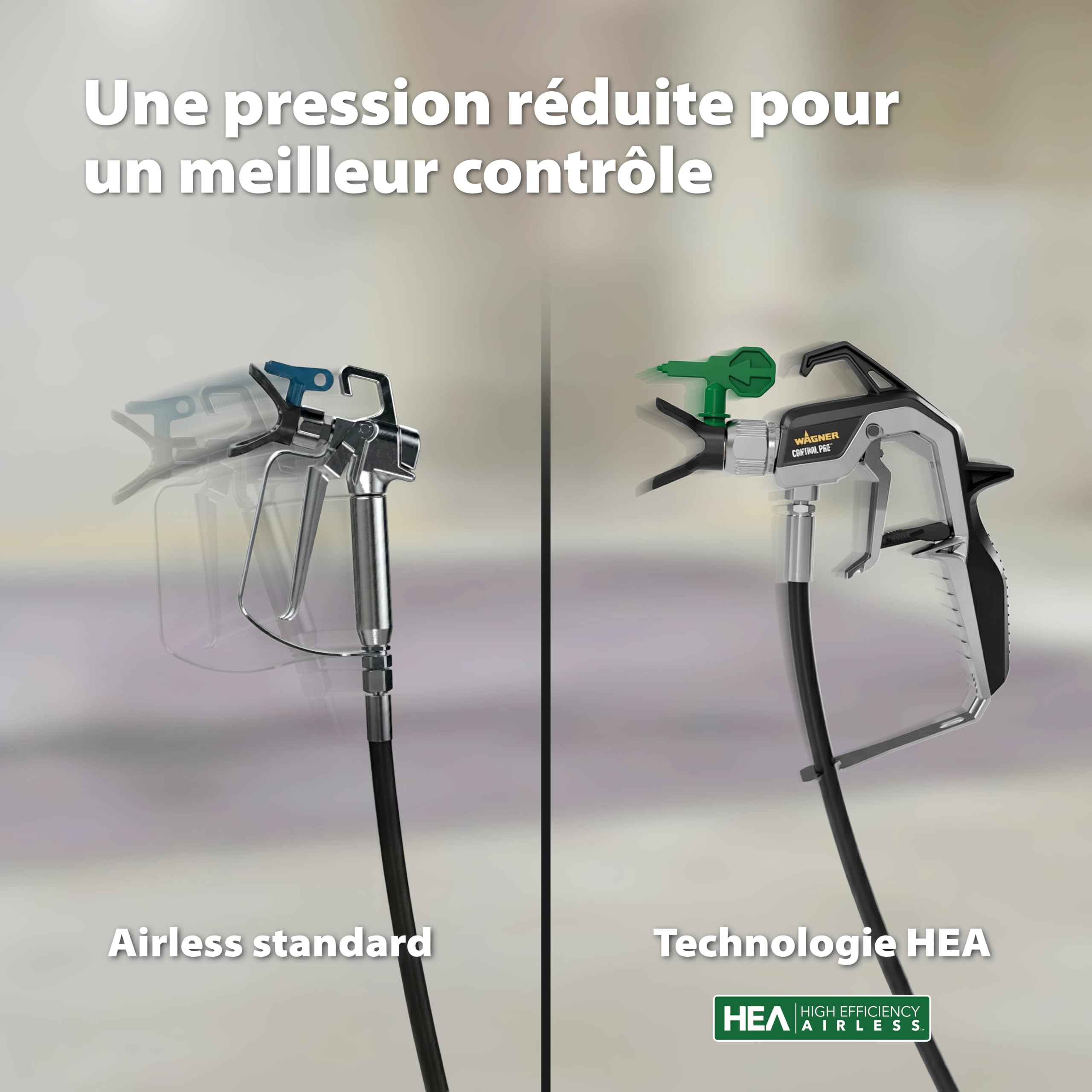 WAGNER Système de Peinture par pulvérisation Airless Control Pro 250 M pour peintures murales, sous Couches, Vernis & lasures, 15 m²-2 Min, réglage de la Pression, 110 Bar, Tuyau 9 m