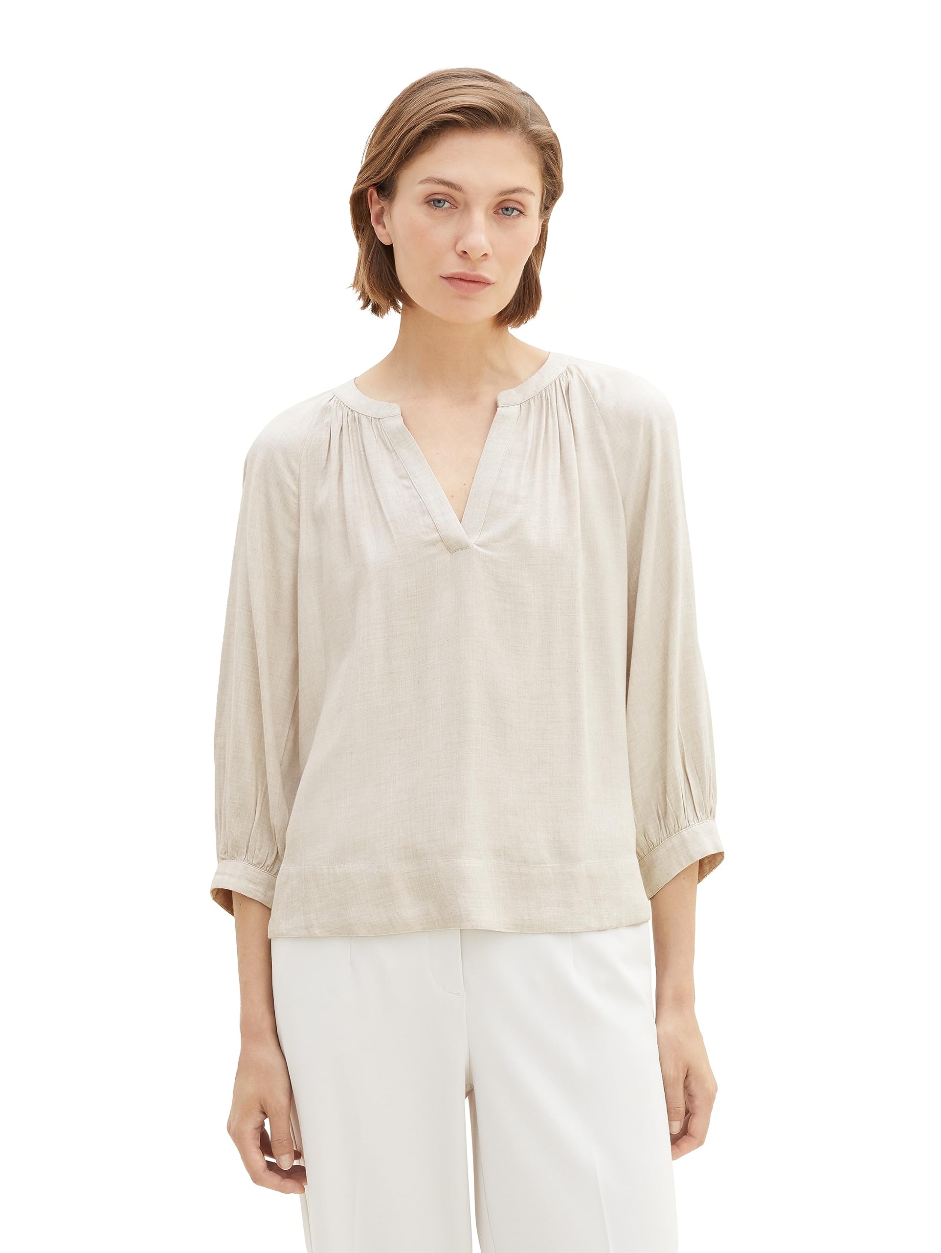 TOM TAILOR Women's Blouse, 32398 - Clouds Grey Melange, 8