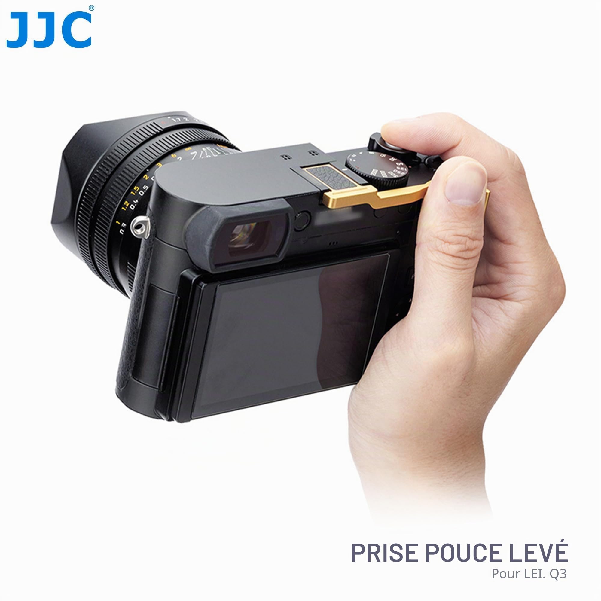 JJC Griffe dorée pour Appareil Photo numérique Leica Q3 43, Q3 Monochrom, Q3, Q2 Support de Pouce amélioré pour Une Meilleure Prise en Main et Une Meilleure Prise en Main