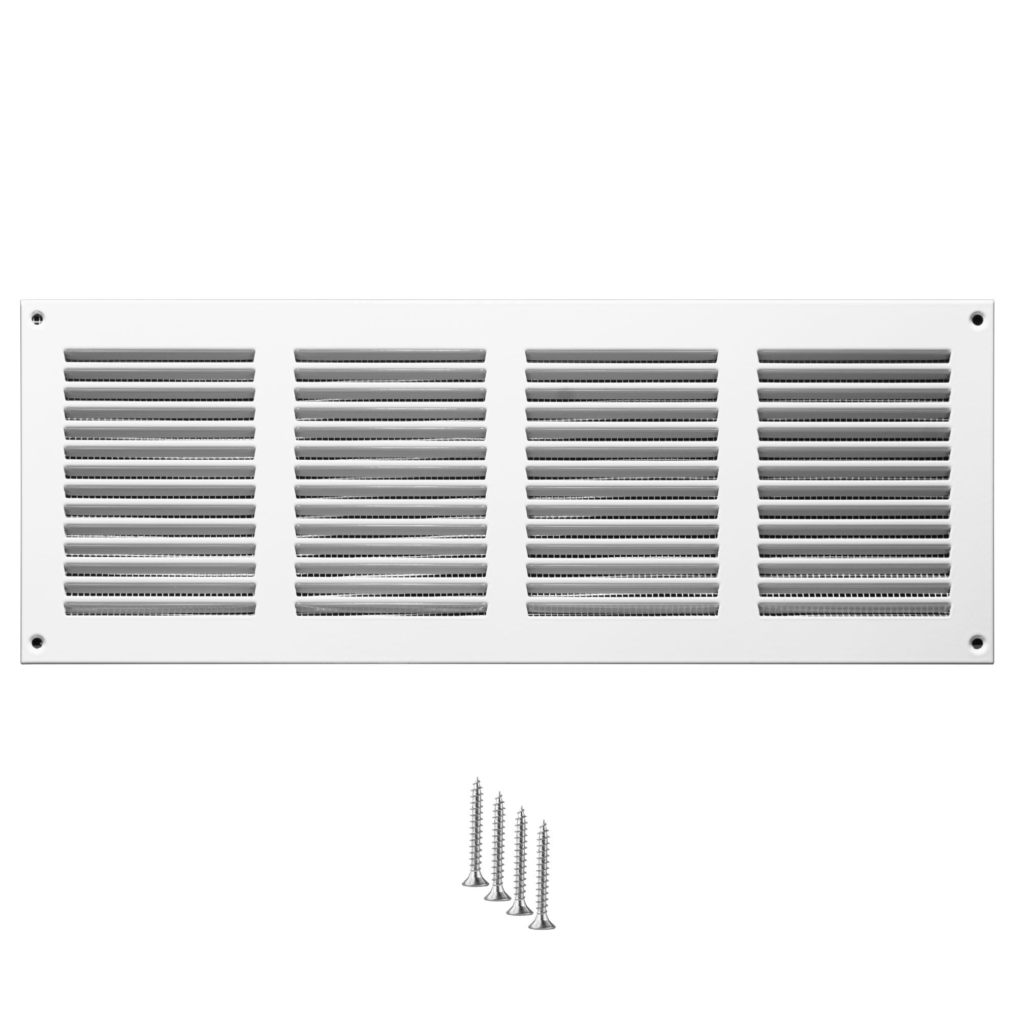 TURvent 14x4 Vent Cover (Duct Opening) - White HVAC Return Air Grille for Wall and Ceiling - Metal AC Vent Cover with Mesh - Rectangular Ventilation