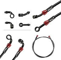 Vista 1 de Manguera de freno de motocicleta trenzada, 400-2400mm AN3 Tubo de embrague hidráulico de aceite Fluido DOT Línea de tubería de acero inoxidable