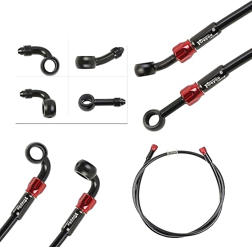 Manguera de freno de motocicleta trenzada, tubo de embrague hidráulico AN3 de 15.748-94.488 in, tubería de aceite DOT de acero inoxidable para ATV,