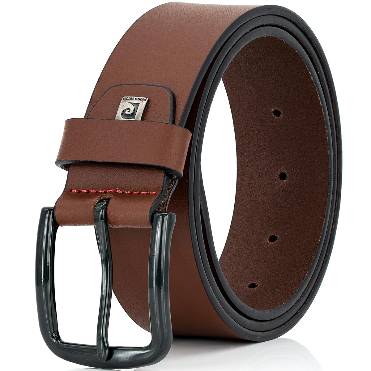 Pierre Cardin Leather Belt Men's Belt Genuine Leather Belt Premium Quality from Germany, brown, Bundweite 110 cm Gesamtlänge 125 cm W 43.5 XL