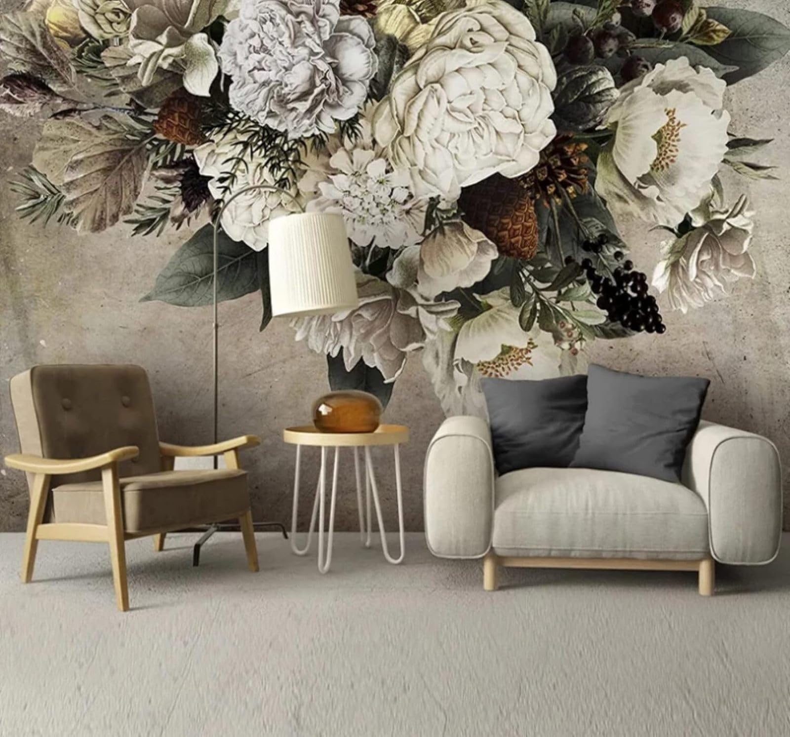 XLMING Vintage Three Dimensional Beautiful Floral Art 3D Wallpaper Luxury Home Dining Decor Paste Sofa Living Room The Wall for Bedroom Mural-150cm×105cm