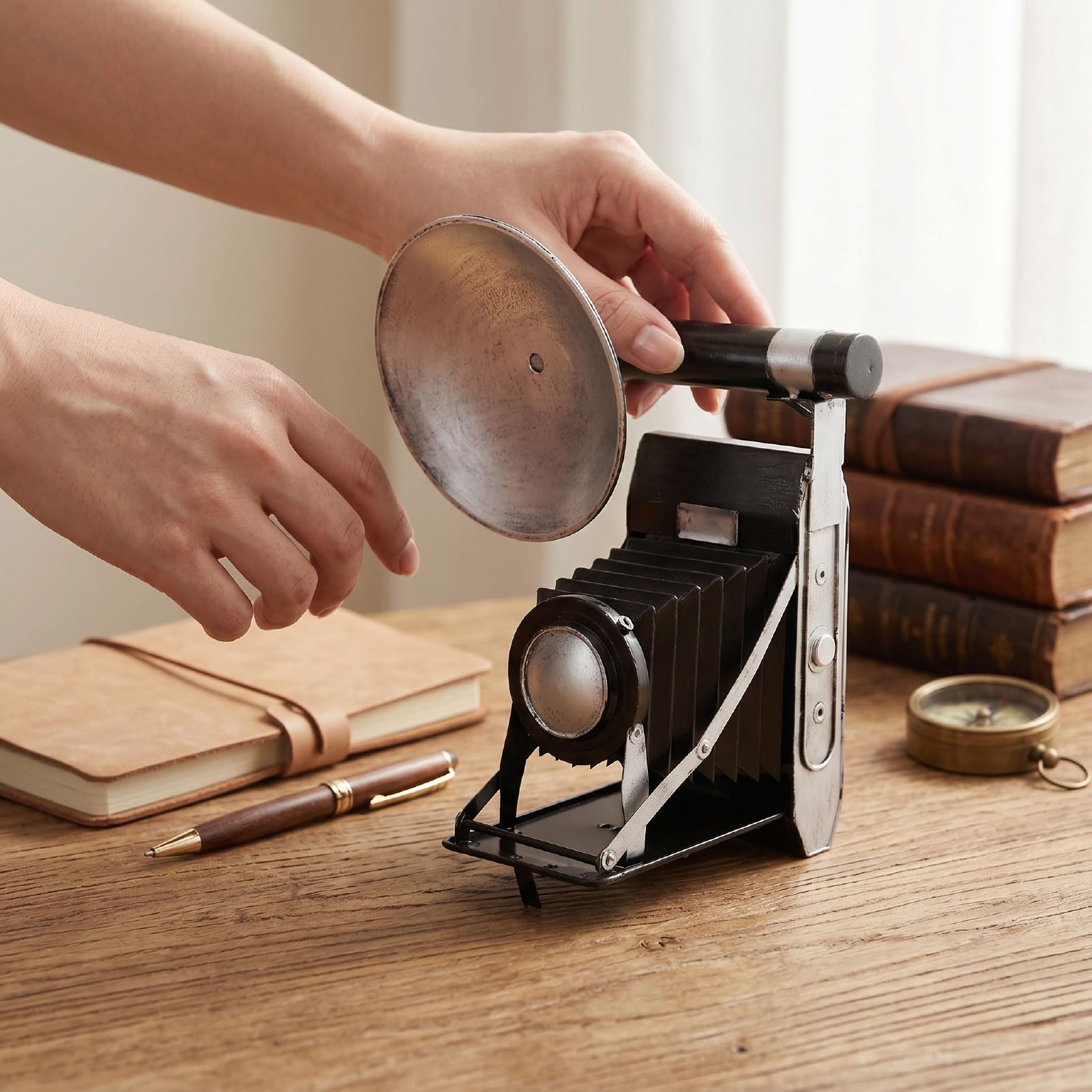 Duokon Vintage-Kamera-, Eisen-Retro-Fotografie-Requisite, Hobby-Kollektion | Sammelfigur, Ornament, Zuhause, Büro, Schreibtisch, Regal, Schrank, Urlaub, Party, Dekoration, Fotograf, Geschenke, 27 x