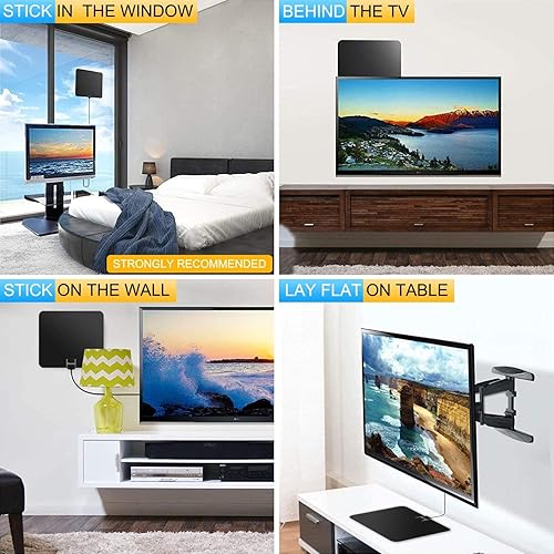 Miniatura 9 de Antena de TV mejorada 2023 Antena de TV HD digital para interiores de largo alcance de más de 380 millas, antena digital HD compatible con 4K 1080P