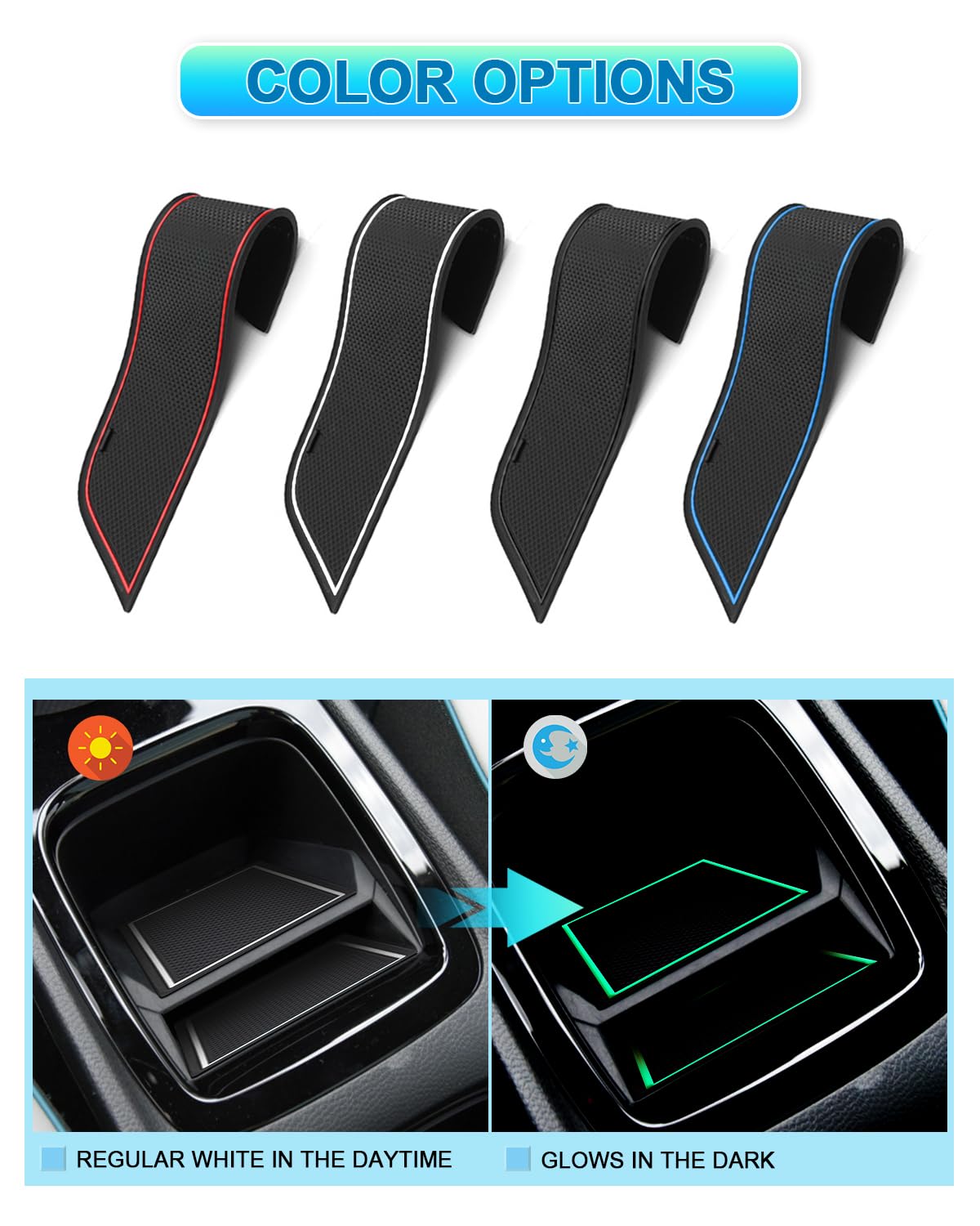 CDEFG Compatibile con Audi Q2 2016-2024 2025 tappetini in gomma per console centrale, tappetini antiscivolo per auto, in gomma, Q2 2025, accessori (bianco)