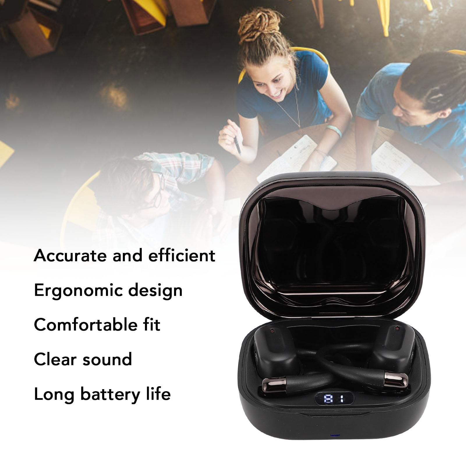 SIXRUN Langue Traducteur Écouteurs, Bluetooth 5.4 Vraie sans Fil
