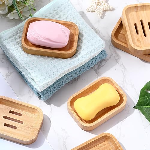 Miniatura 4 de Soporte para jabón de madera, bandeja de jabón de madera, accesorios de baño de bambú de madera, soporte autodrenante para jabonera para baño,