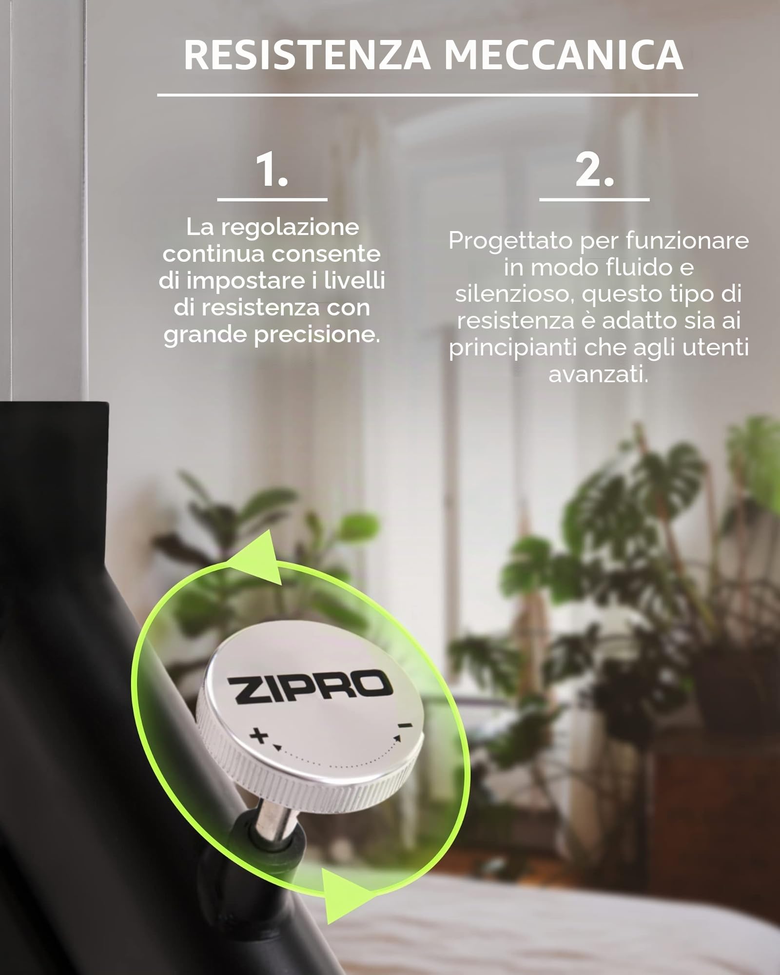 Zipro Cyclette Holo 2, Fitness Bike Ergometrico, Trainer Magnetico per Bicicletta, Ergometro fino a 130 kg, Bici da Interno, Cyclette per Allenamenti Domestici, Batteria Operata