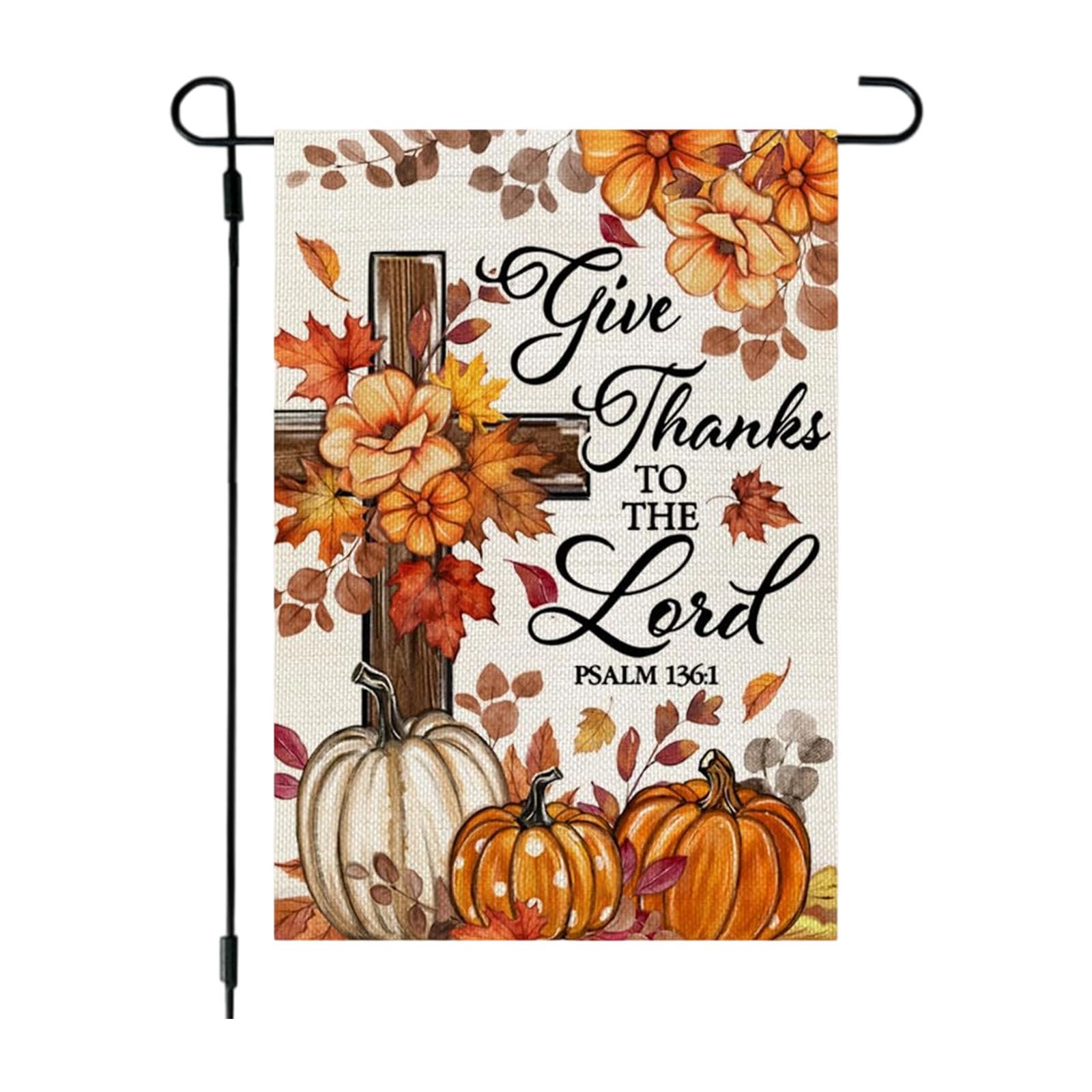 Carotoe C Arotoe Holiday Garden Standard Thanksgiving Deck Outdoor Indoor Use Permanent Burlap Traditional Plan Thanksgiving Standard For Yard