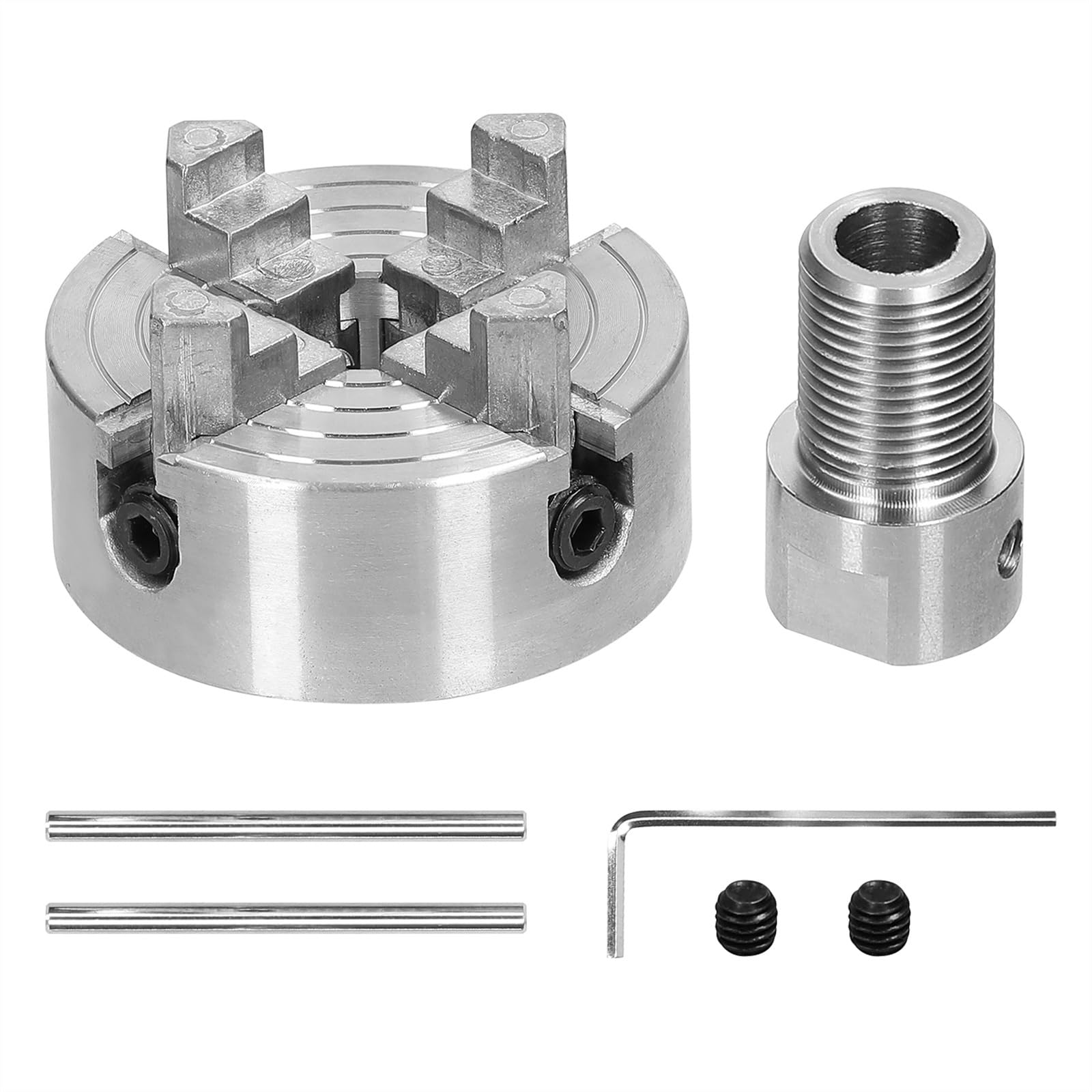 Mandril de Torno, 3 mandíbulas/4 mandíbulas, Perno de Montaje autocentrante Manual for máquina de torneado y fresado(3 jaws-5mm)