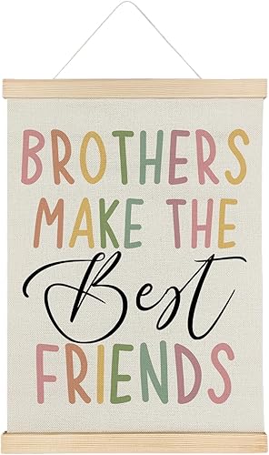 ATBWGT Decoración de pared bohemia para cuarto de bebé, decoración de habitación de niños, marco para colgar póster de Brothers Make the Best