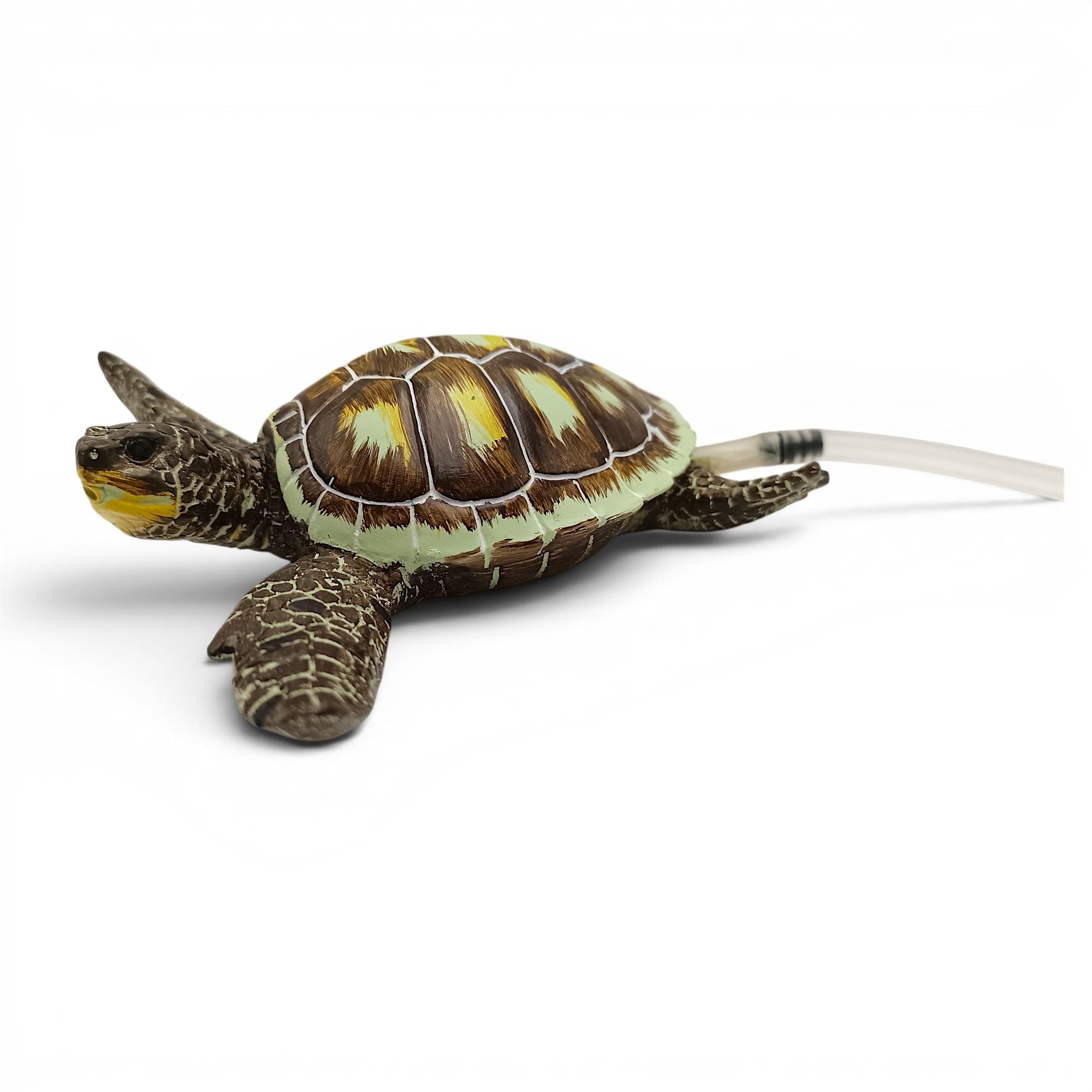 Wasserspeier Schildkröte schwimmend Solar Wasserspiel Teichdekoration Springbrunnen Teichfigur Gartendeko 20x21x6 cm