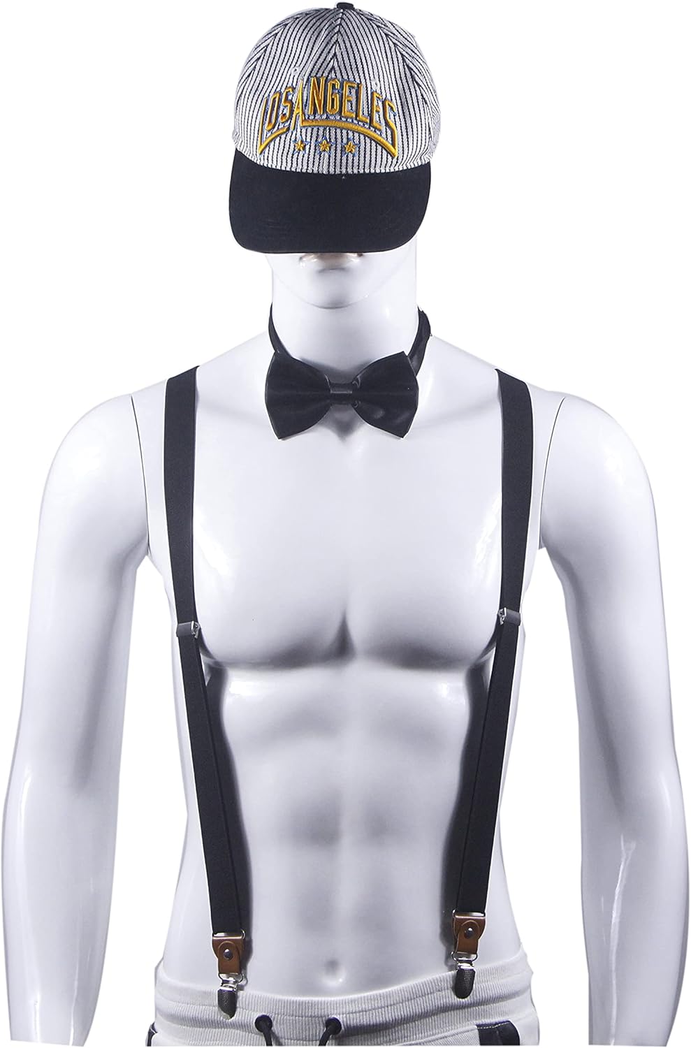 Suspenders Men&Women Bowtie Set X Back Suspender For Wedding&Formal Events with 1 Inch Wide Elastic Braces - Image 2