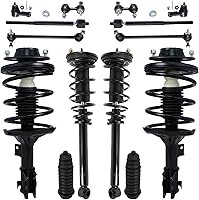 Vista 331 de Detroit Axle - Kit de puntales delanteros para Ford 2000-2004 Focus 2 puntales con muelle helicoidal 2 brazos de control inferiores con rótulas 2001