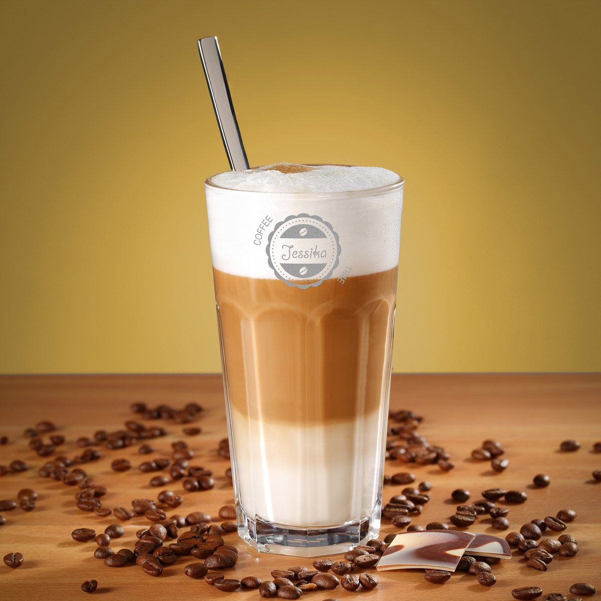 Bicchiere Per Latte Macchiato 480 Ml Personalizzato Con Incisione Laser, Testo A Scelta, Lavabile In Lavastoviglie, Vetro Di Alta Qualità, Regalo Per Compleanno E Anniversario - 5