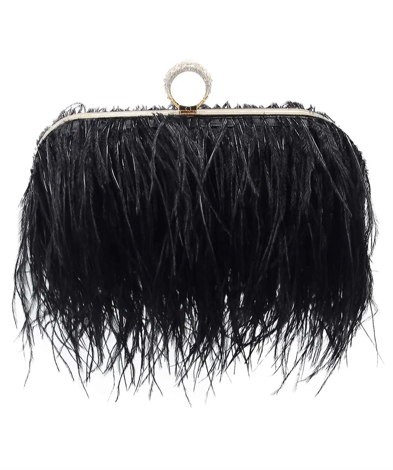Bolso de Plumas Bolso de Noche con Plumas, Bolsos de Mano for Mujer, Bolsos de Fiesta de Noche, Bolsos de Mano for Mujer, Cadenas(Green)