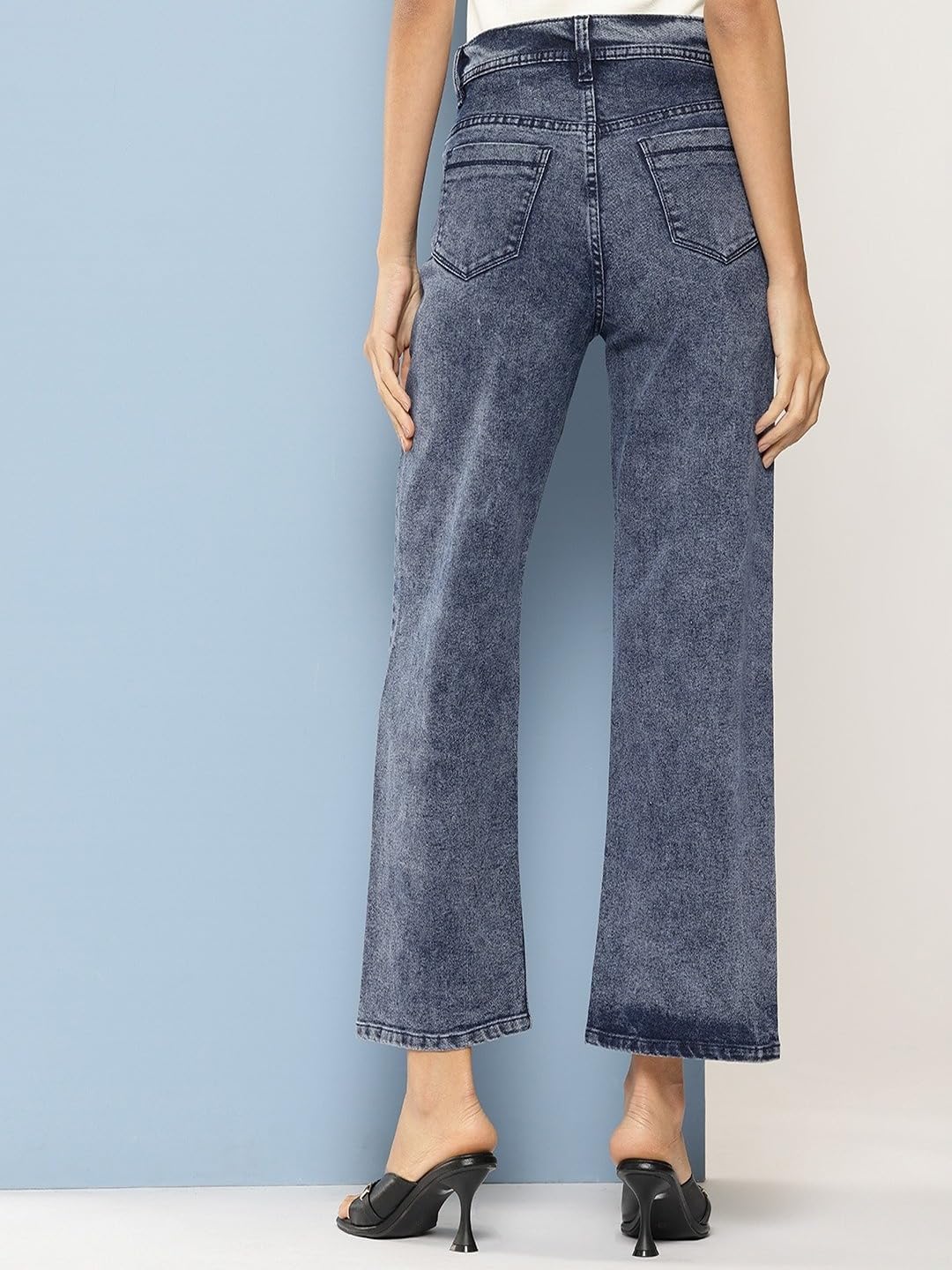 Aarika Ragazze Blu Colore Solido Denim Jeans