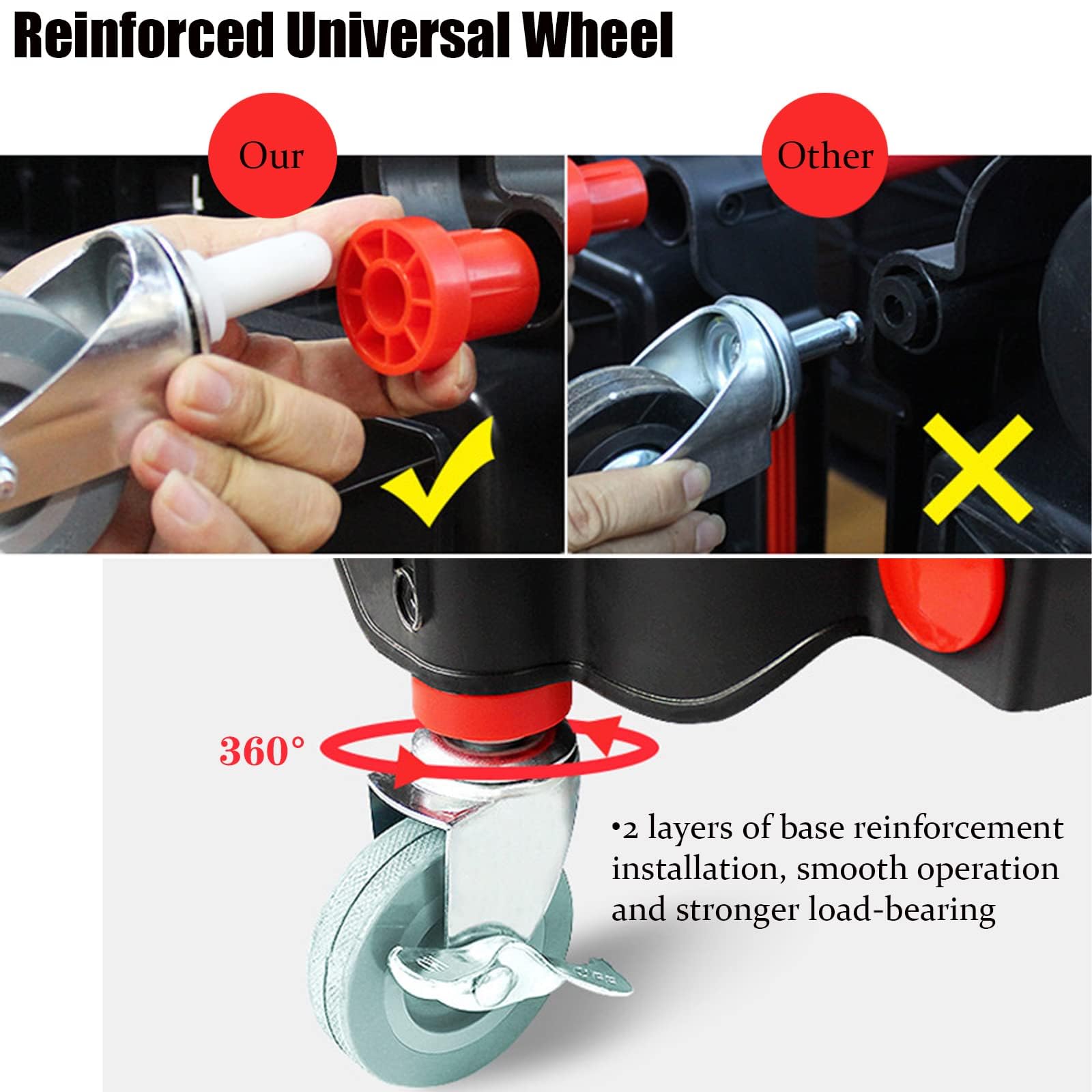 Carrito rodante de 3 niveles con placas laterales para colgar, ganchos, cepillo de limpieza y botella de spray, organizador de herramientas de lavado de coche para reparaciones y encerado