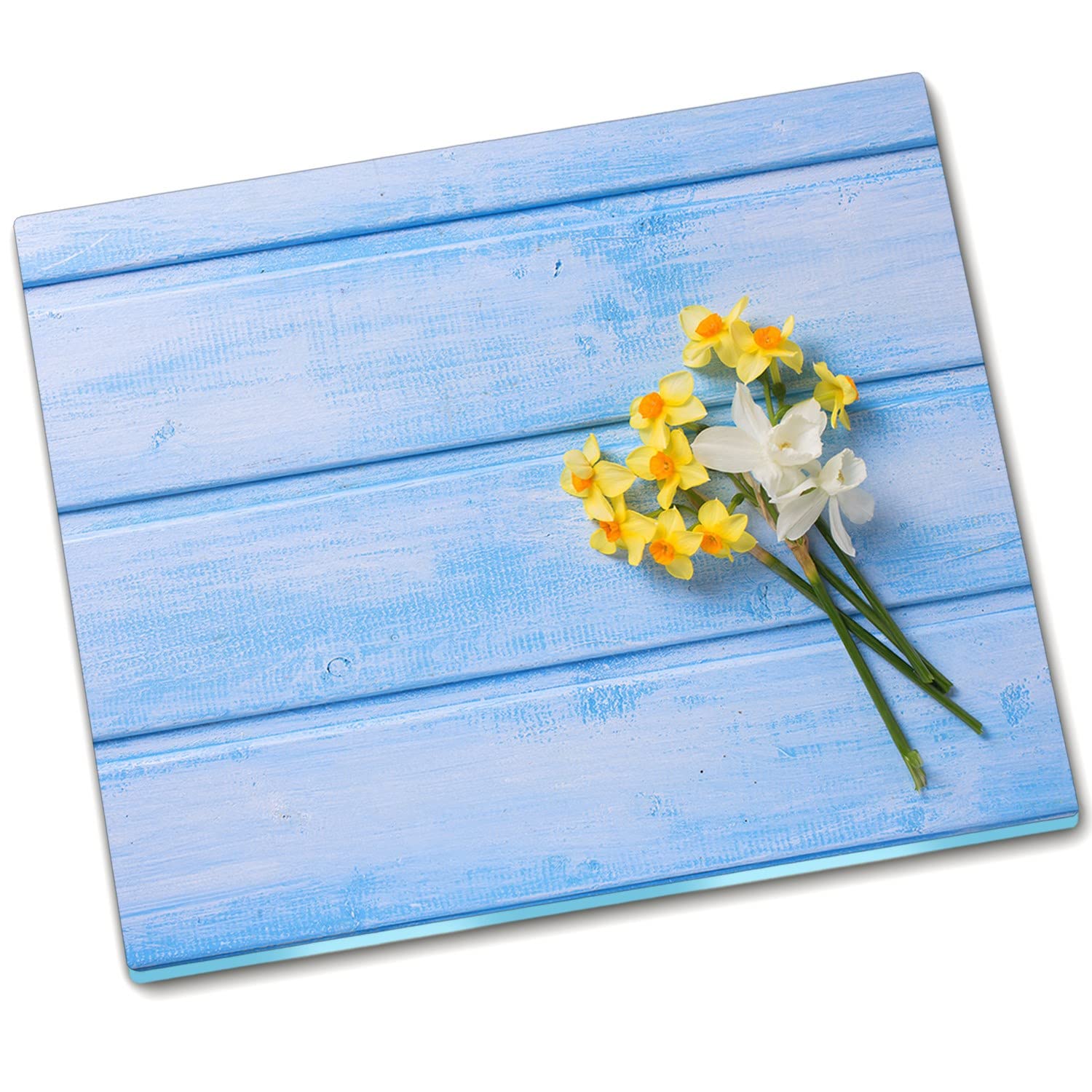 Plaque de couvercle de poêle 60x52 cm Décormat en verre durci protection éclaboussures Fleurs