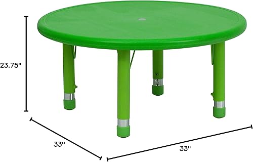Miniatura 21 de Flash Furniture Mesa de actividad redonda de plástico azul de 33 pulgadas Azul,Verde,Rojo,Natural,https://www.amazon.com/dp/undefined