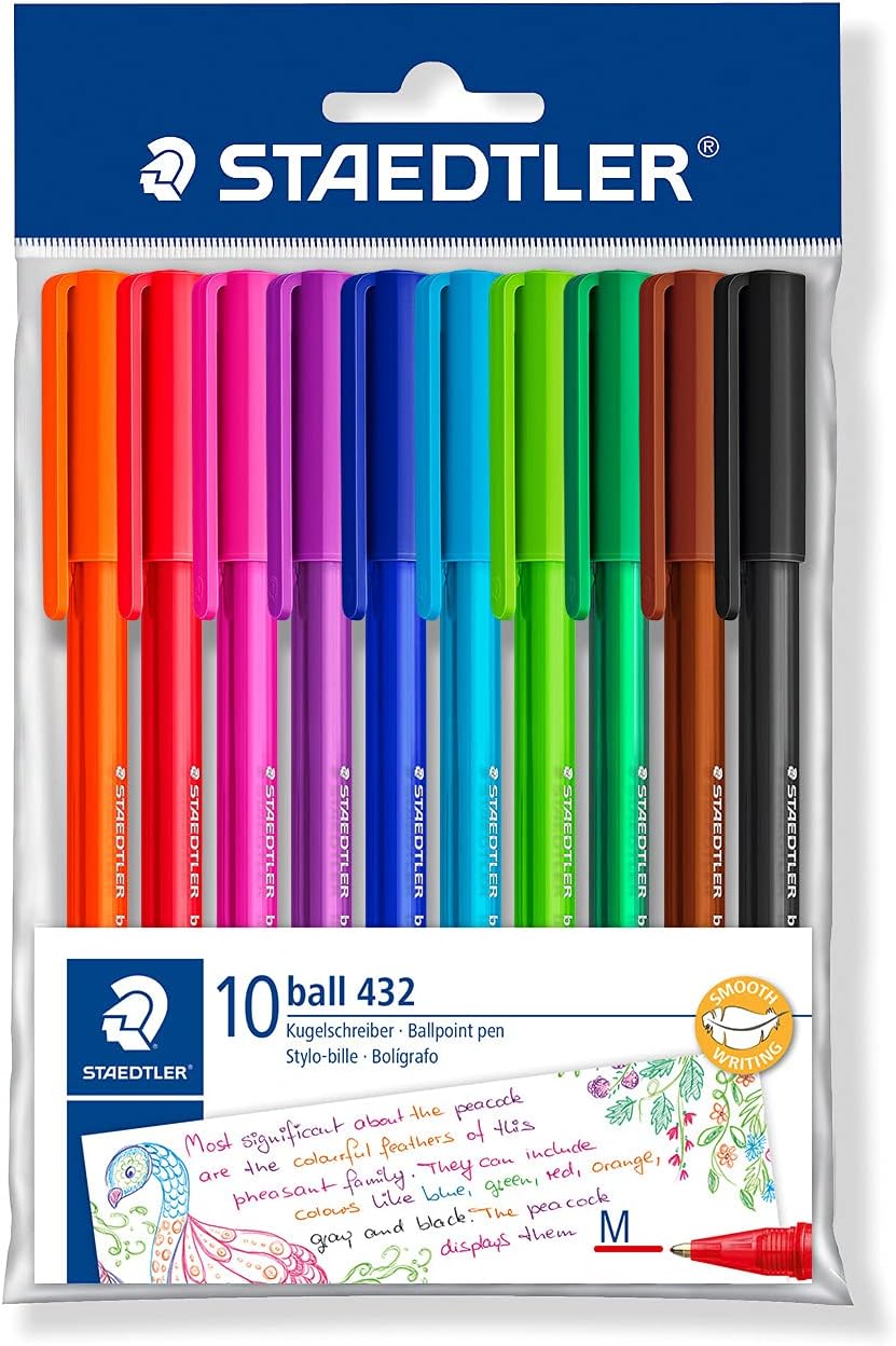 Staedtler Triangular Ball Pen (Set Of 10 Colours)