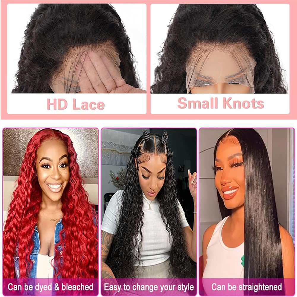 Amazon.com : 200 density 13x6 Water Wave Lace Front Wigs  display picture 1