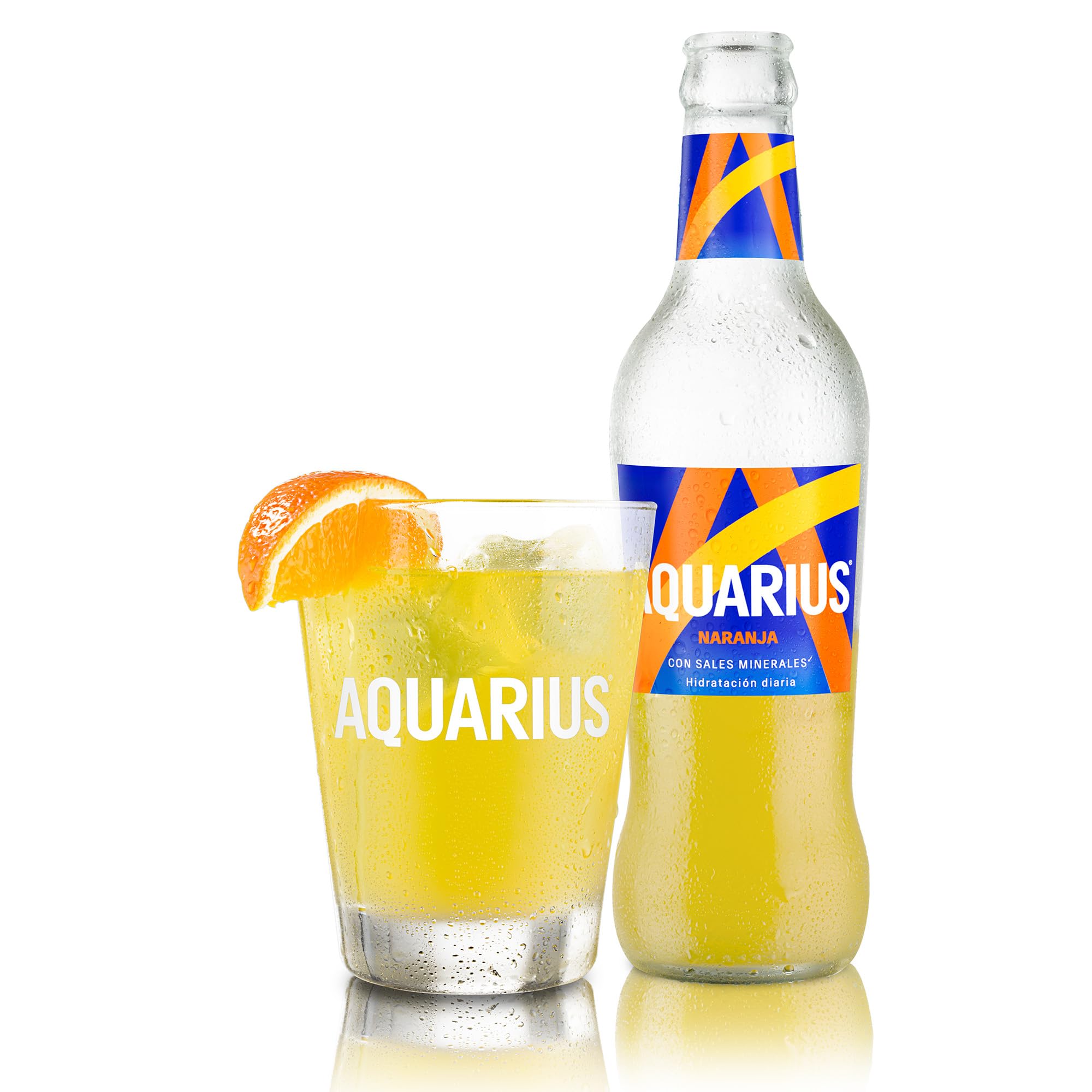 Aquarius Naranja, Bebida Hidratante con Sales Minerales, Baja en Calorías - Pack 9 Latas, 330 ml