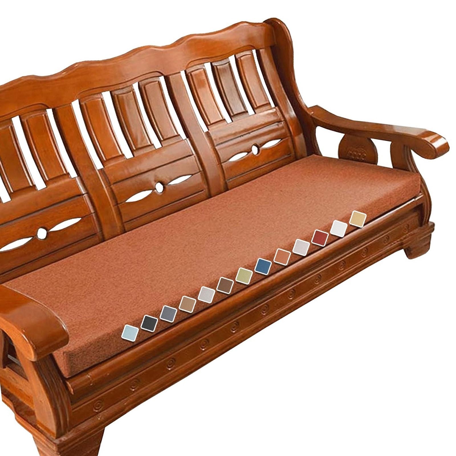 Versatile Indoor/Outdoor Bench Cushion - 150cm/120cm/100cm/90cm x 40cm/35cm/50cm - 2/3 seater Non-Slip Seat Pad for Bay Windows,Garden Patio,Long Chairs,Swings & Porch Furniture(Orange,120x30x5cm)