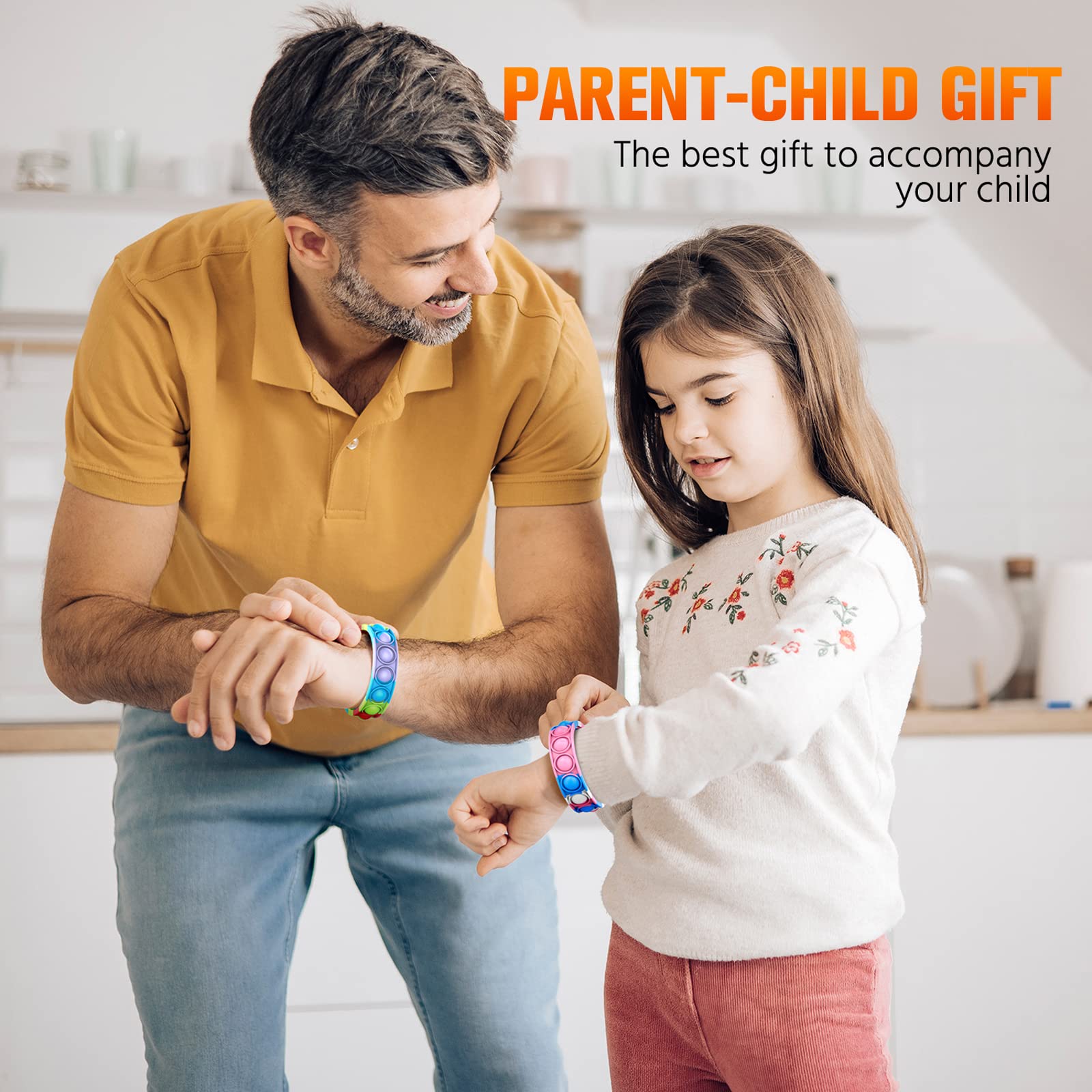 AUNGKWANG Pack De 6 Pulseras Fidget De Silicona – Juguetes Sensoriales Para Aliviar El Estrés Y La Ansiedad – Ideales Para Autismo Y TDAH – Colores Brillantes Y Textura Suave
