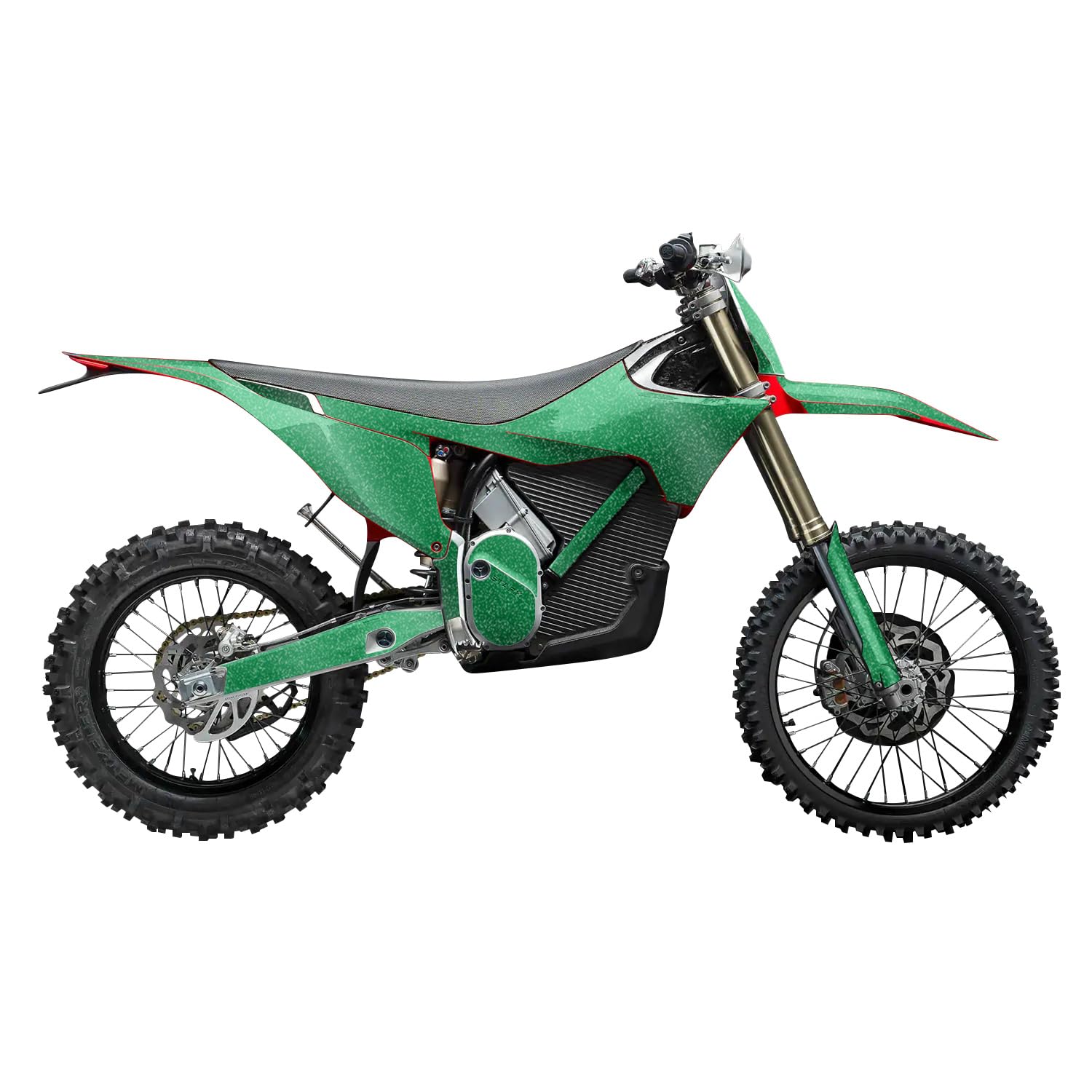 Glossy Glitter Stark Varg MX 2023-2025 Graphics Kit Wrap - Solid Green - Varg MX Skin - Premium 3M Vinyl Protective Wrap Decal Cover - Easy to Apply | Crafted in The USA by MightySkins