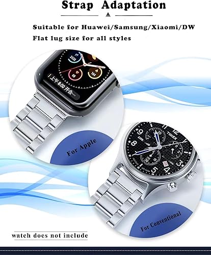 Miniatura 3 de KAMINRUN Bandas de malla metálica compatibles con reloj de 1.654 in, 1.732 in, 1.772 in, 1.929 in, correa magnética de acero inoxidable para iWatch