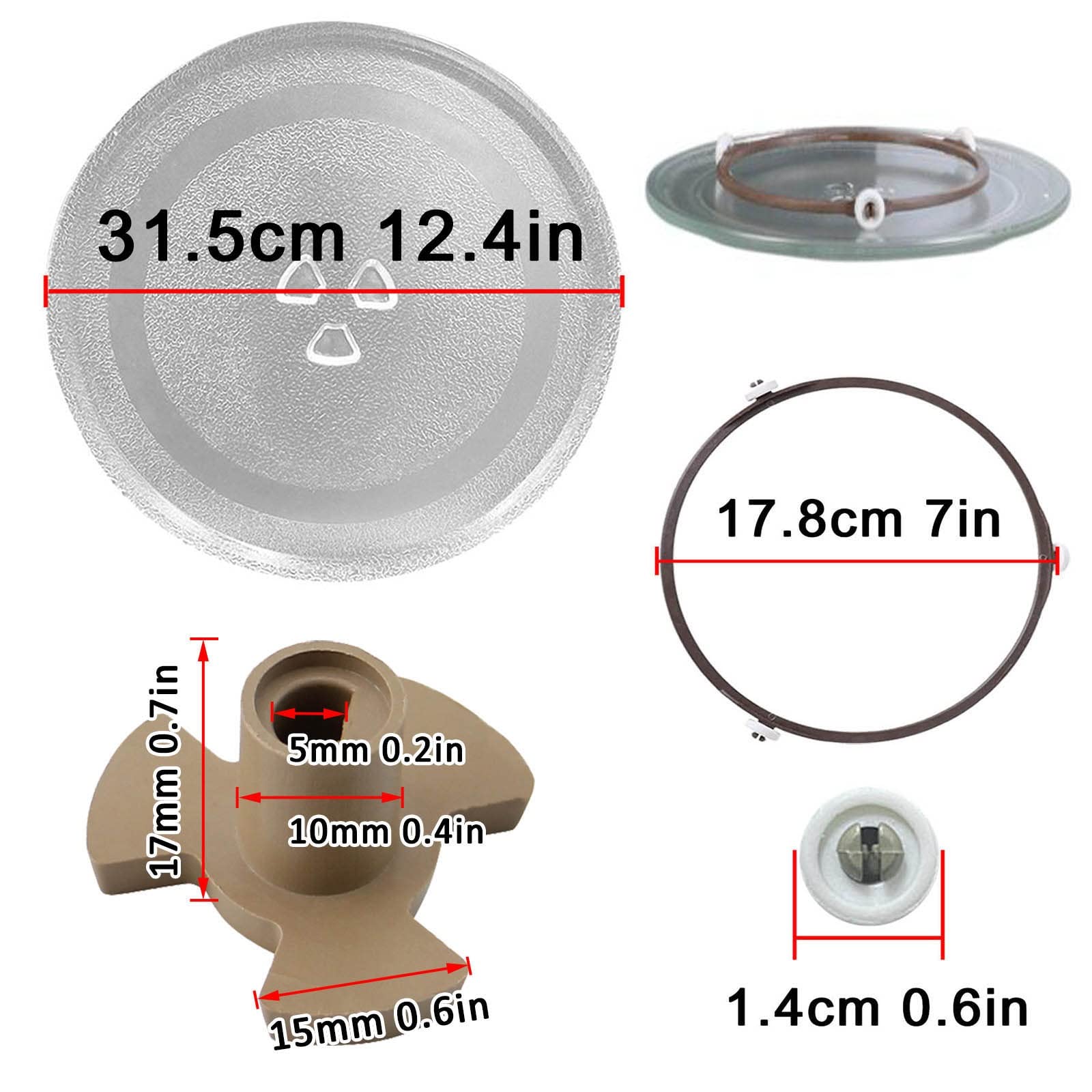 Drehteller Für Mikrowelle, Thickened Glasteller Drehteller Für Diverse Mikrowellen, 24.5cm 25.5cm 27cm 31.5cm Durchmesser, Rund Mikrowellenteller, Ersatz Teller Glasplatte Für Mikrowellen ( Color : Cl