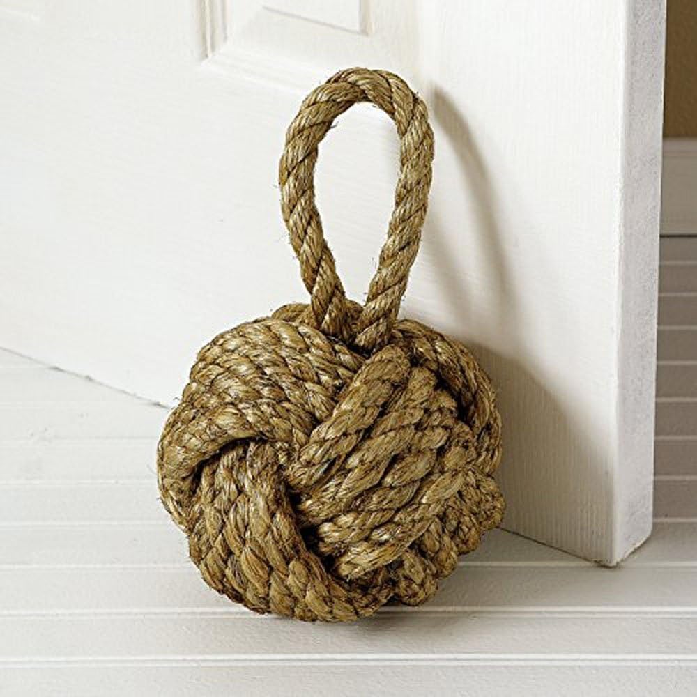 Handmade Nautical Knot Jute Rope Door Stopper Home & Office Safty Guard (5 by 5)"