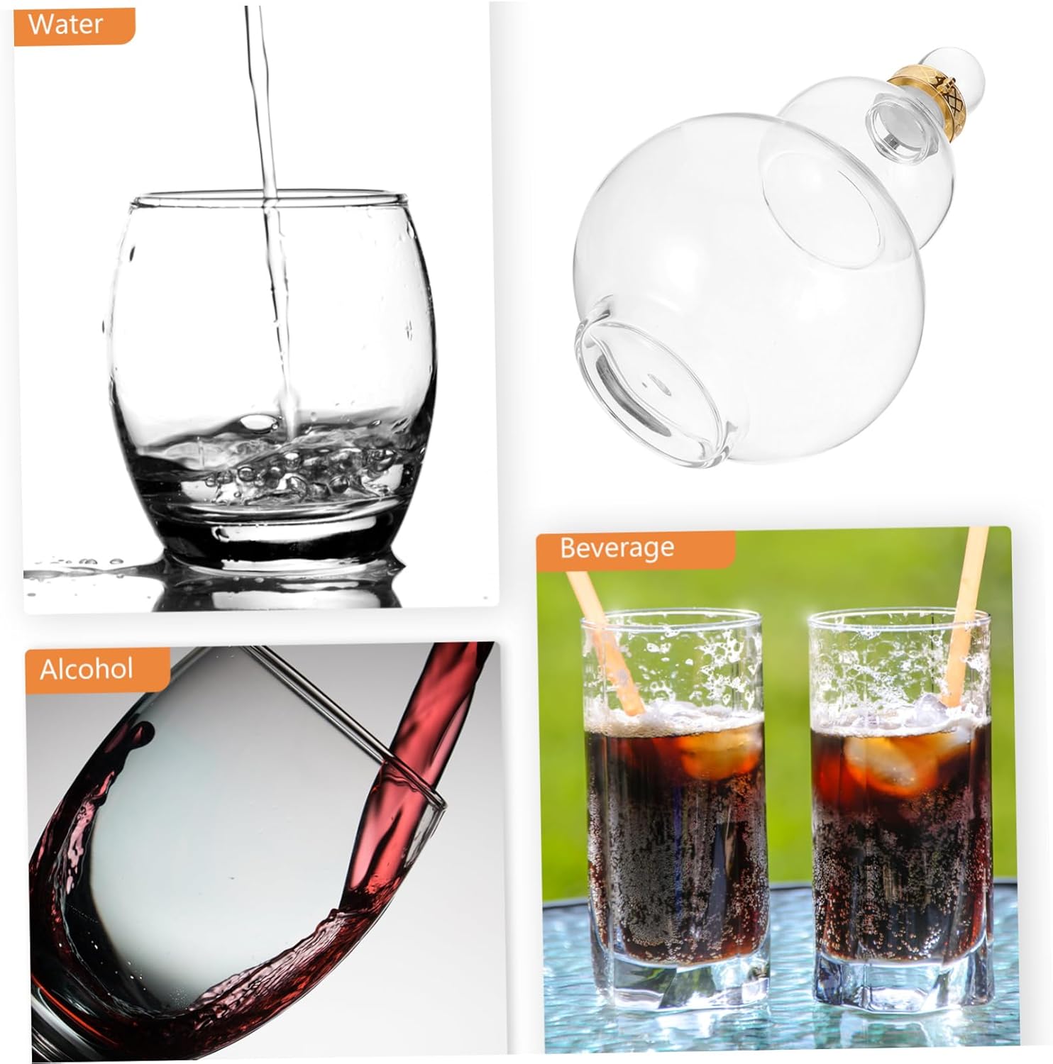 Zerodeko Gourd Wine Bottle Capacity Creative Wine Jug for Home Bar Smooth Polished Rim for Gifts and Special Occasions
