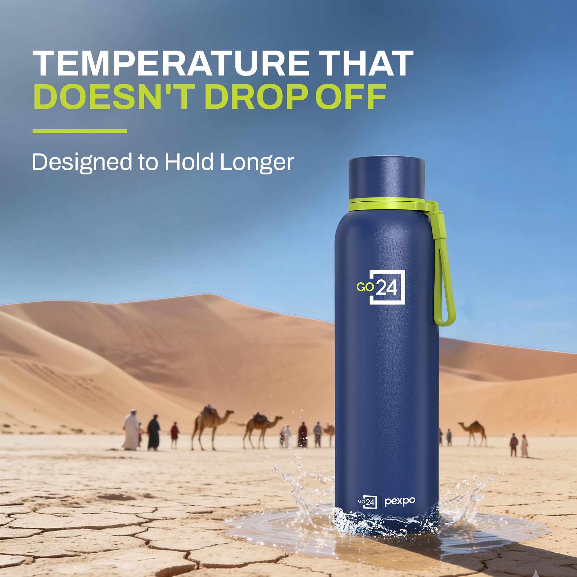 Go24 pexpo Stainless Steel Water Bottle 1 LTR | Thermosteel Flask — Amazon image 5