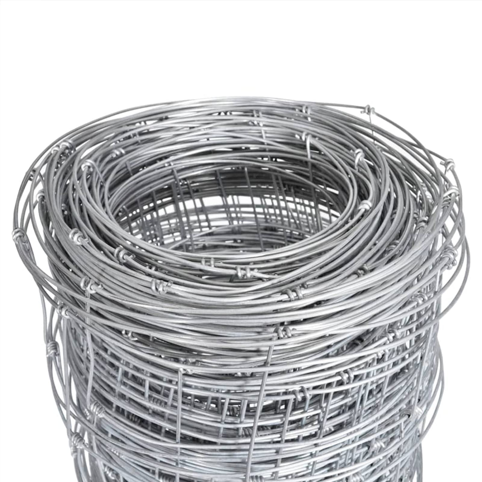 MOONAIRY Valla de jardín, Alambradas para Fincas, Malla Metalica, Alambre De Espino, Malla De Alambre, Vallas Metalicas, Malla Cinegética, de Acero galvanizado Plateado 50x12,5 m