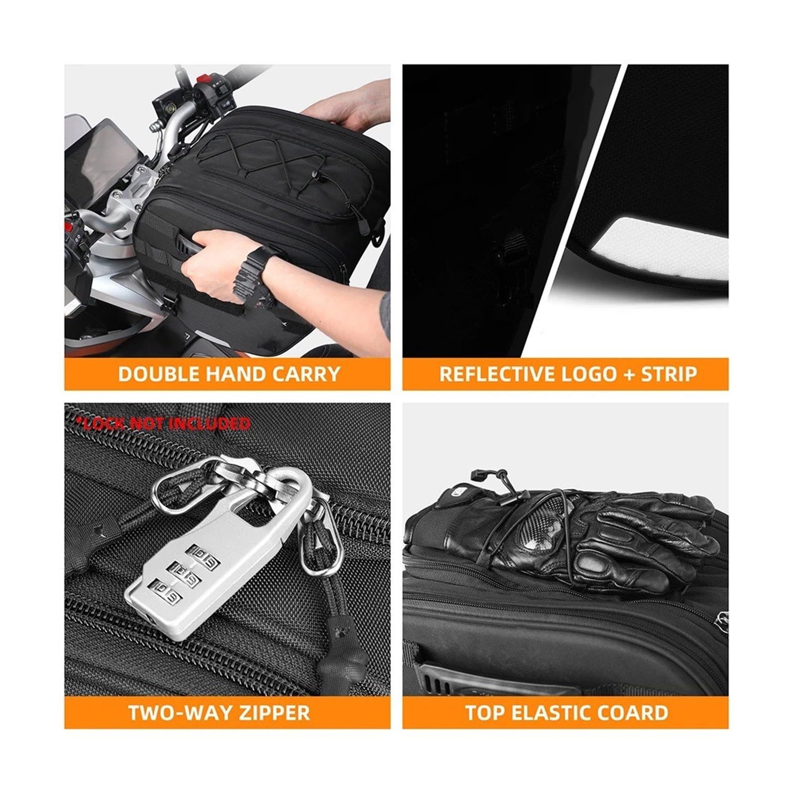 Borsa Moto Borsa Per Tunnel Motore Adatta Per Scooter/moto Underbone Multifunzione 15L Motocross Sedile Posteriore Zaino Ciclismo Selle Moto Bagagli